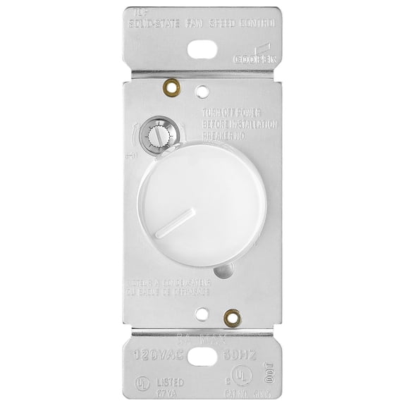 CintBllTer RFS5-W-K React Adjustable Fully Variable Non-Preset Control Switch, 120 Vac, 5 A, 300 W