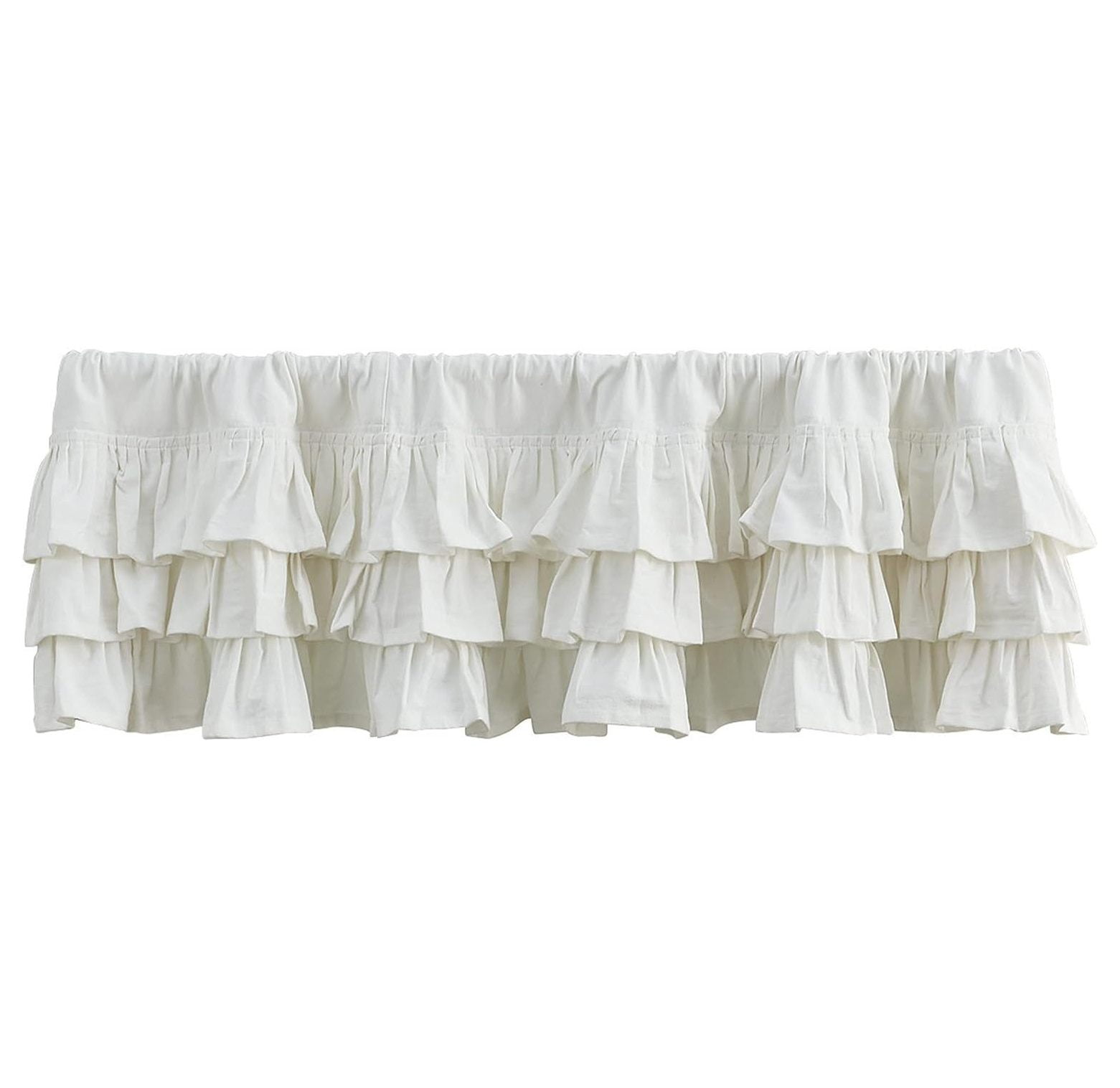 White Cotton Ruffled Country Kitchen Valance