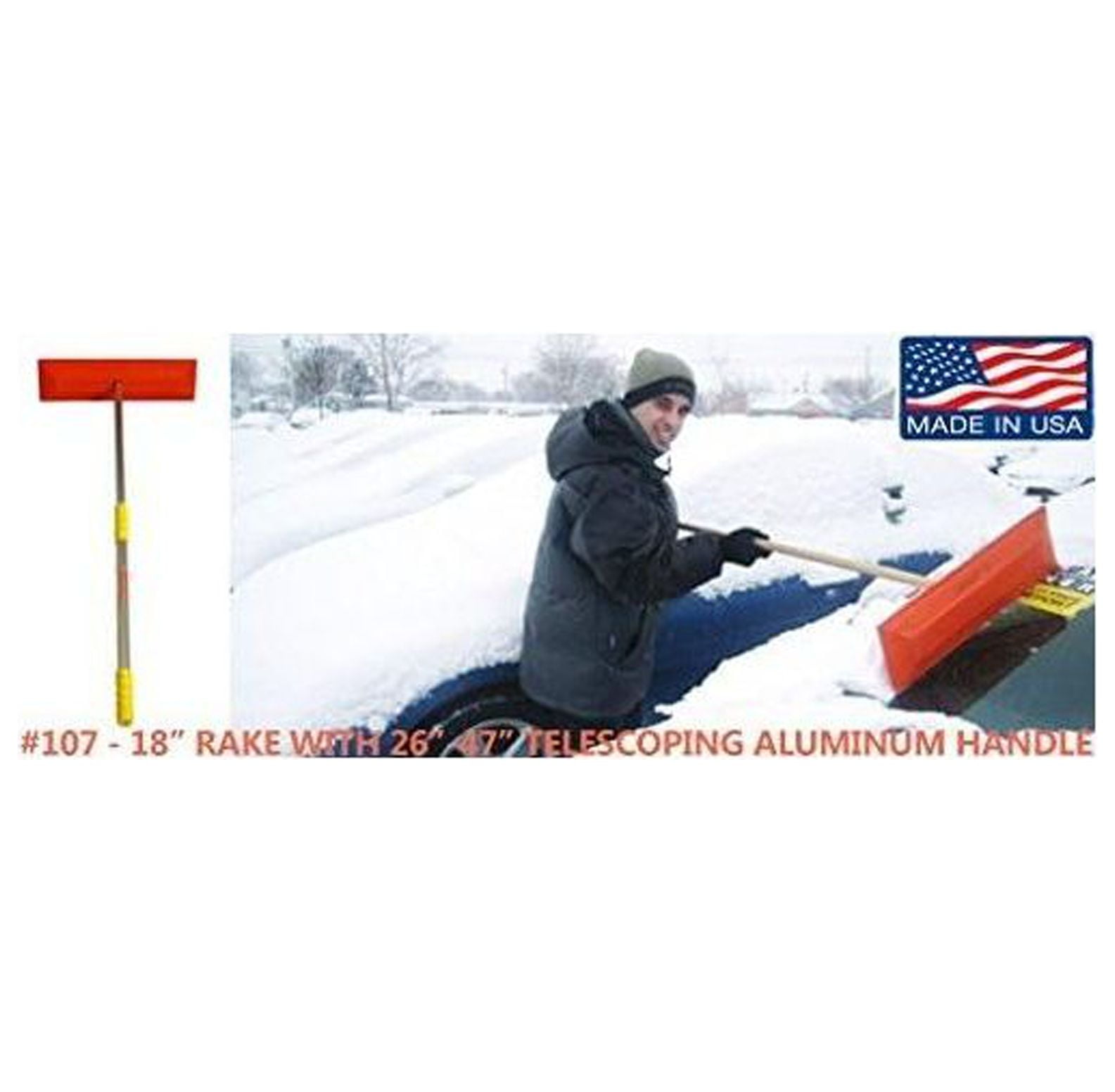 CintBllTer SNO Rake Model 10718" Rake/47 Telescoping Aluminum