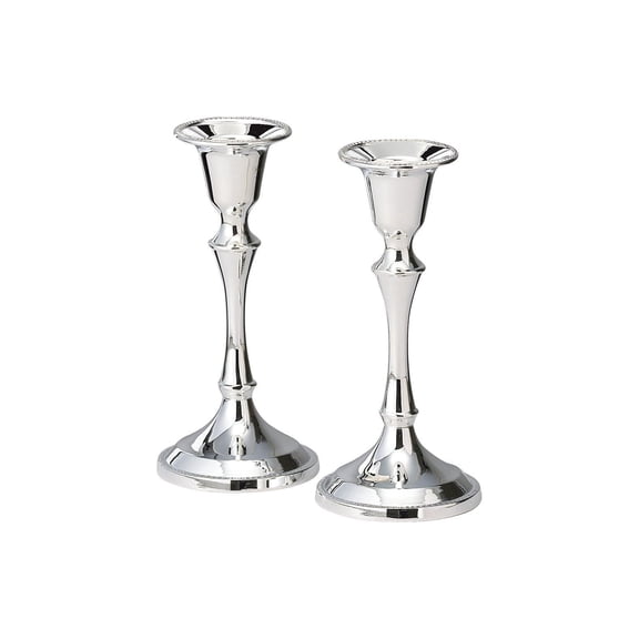 CintBllTer Silver Plated Shabbat Candlestick Set