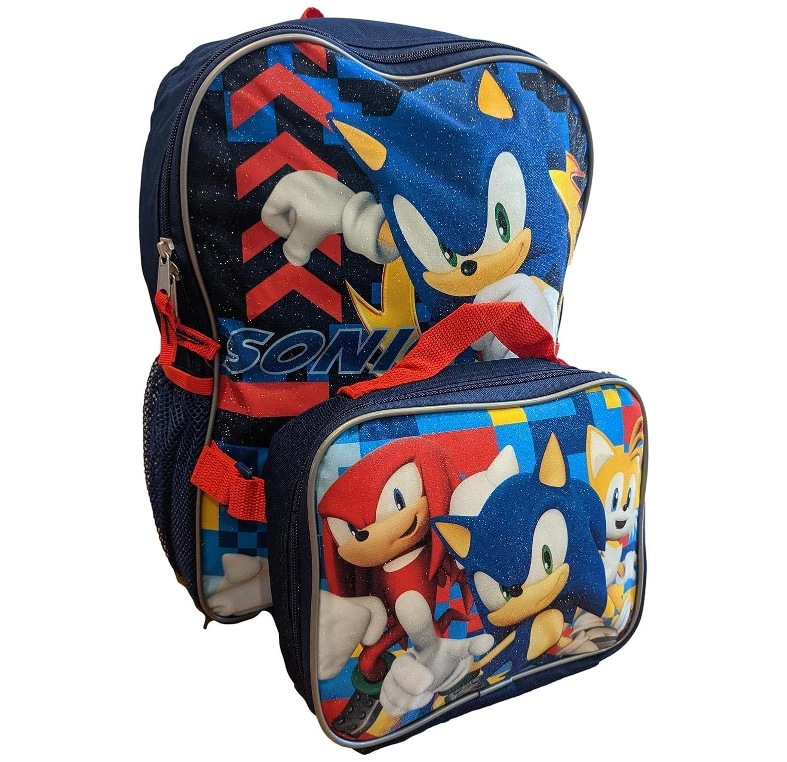 CintBllTer Sonic Full Size 16 Inch Backpack with Detachable Lunch Box