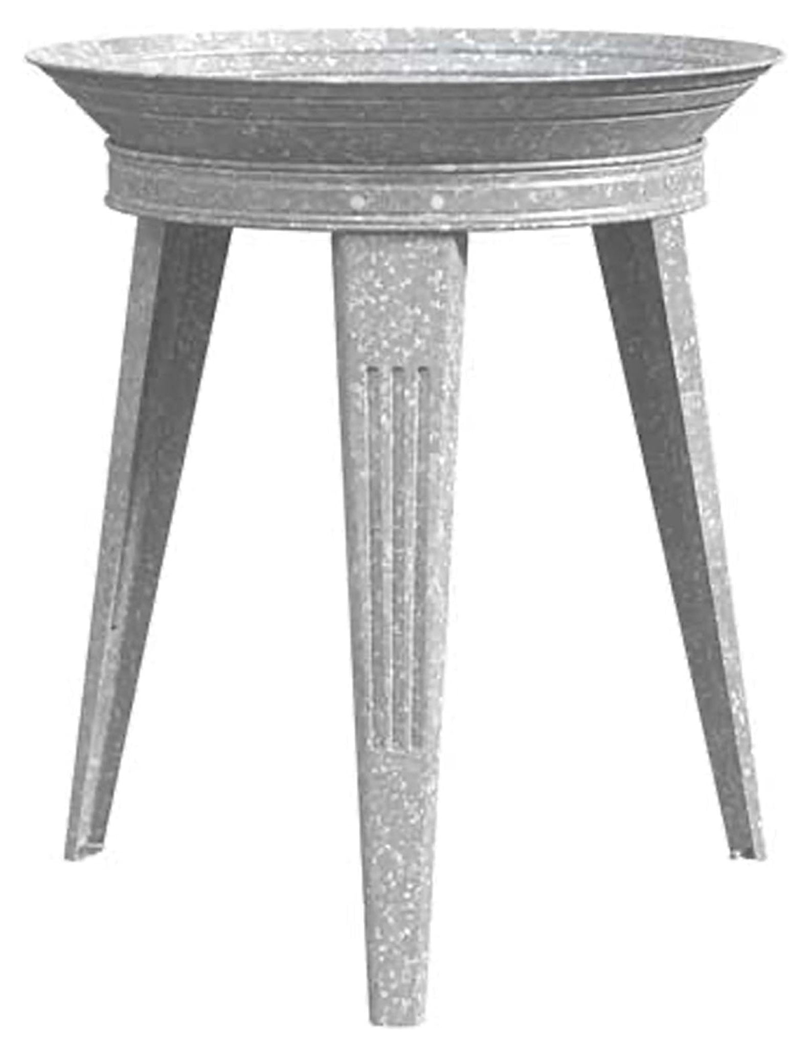 Gray Galvanized Metal Bird Bath with Pedestal Stand