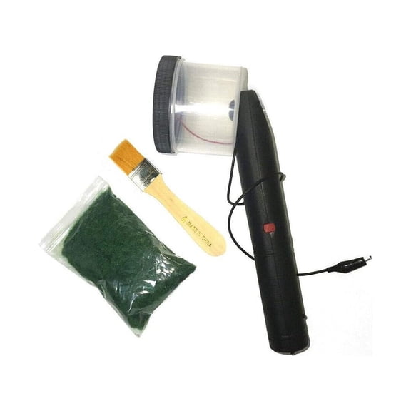 CintBllTer Static Grass Flock Applicator Handheld Mini Flocking Machine for Planting Landscape Construction Model DIY Micro Scenery Game, White+Black