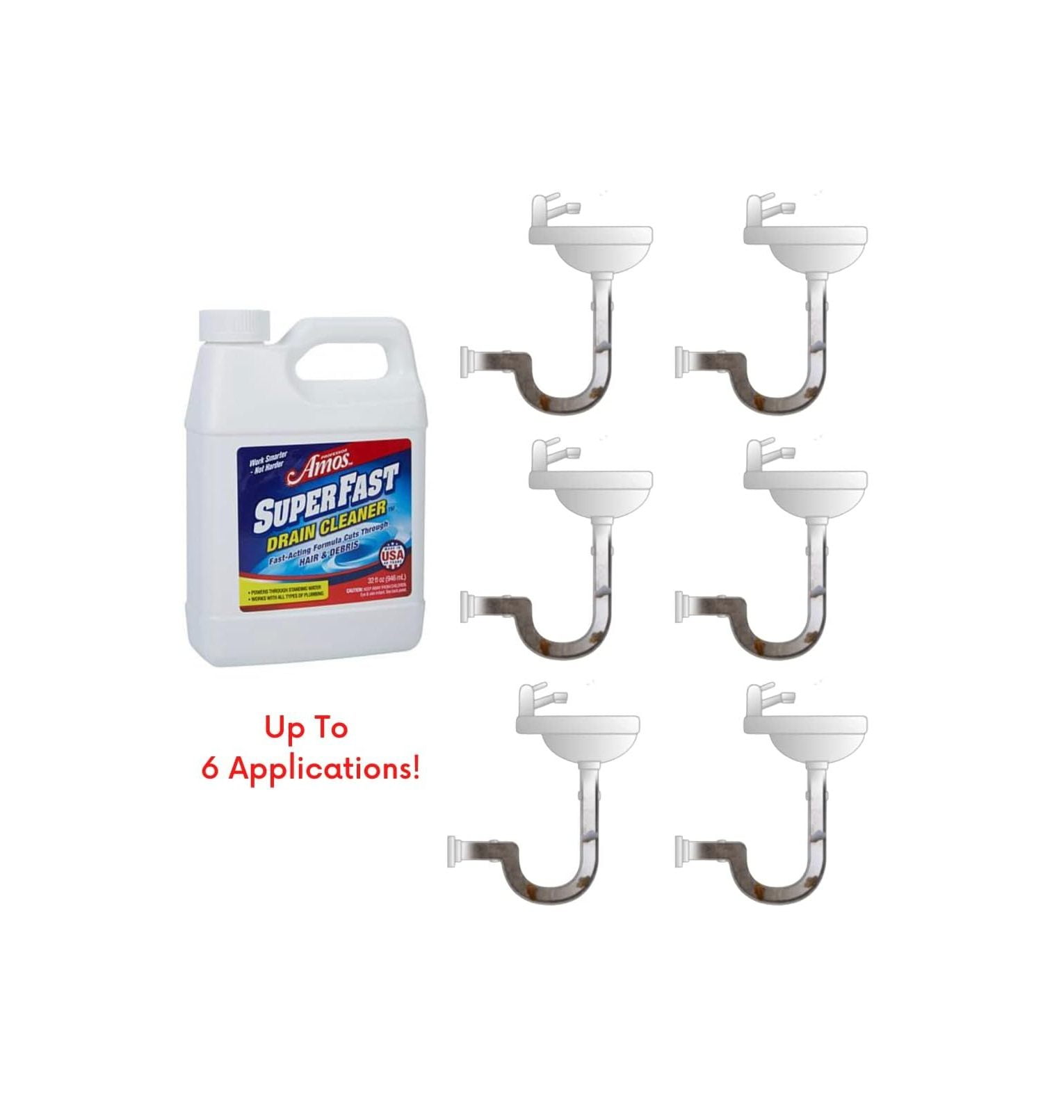 CintBllTer' Superfast Drain Cleaner Dissolve Hair, Grease, Food & Build