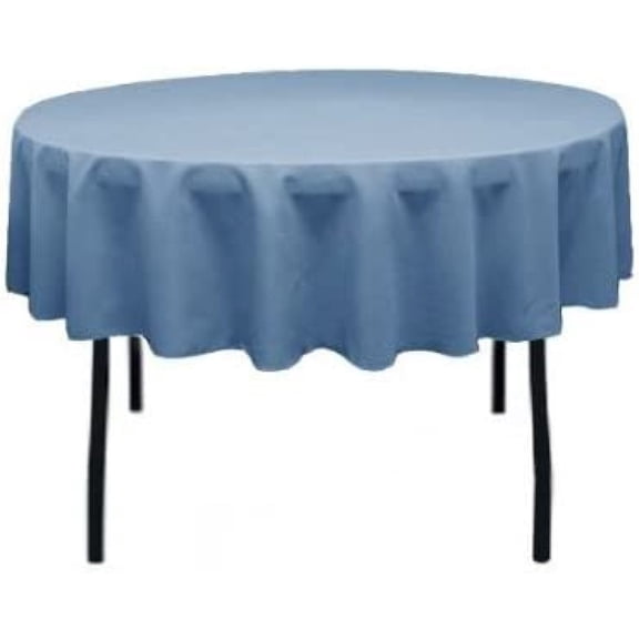 CintBllTer Tablecloth Polyester Round 90 Inch (Steel Blue)