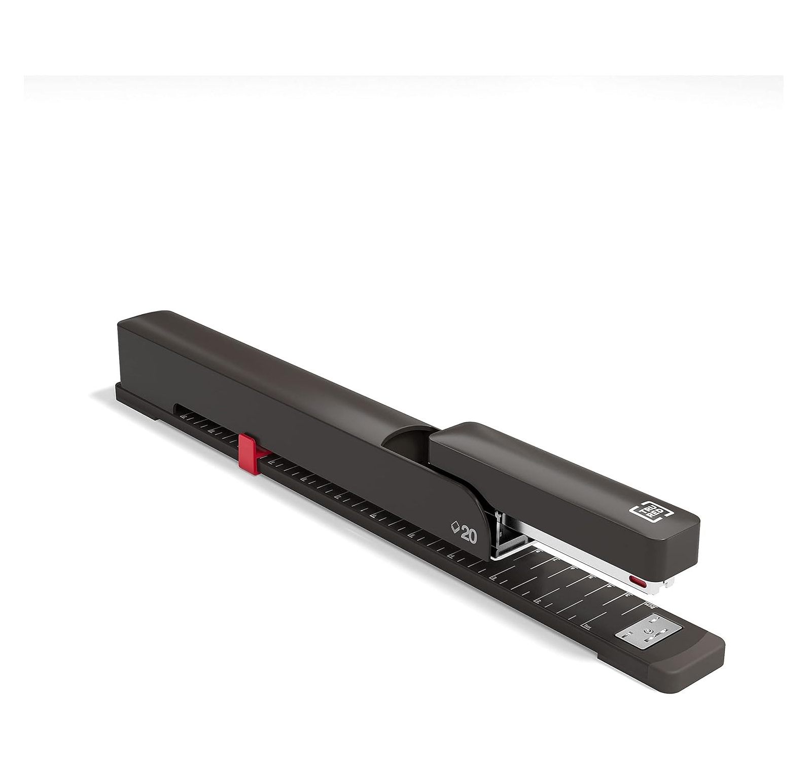 CintBllTer Tr58085 Long Reach Stapler, 20Sheet Capacity, Black