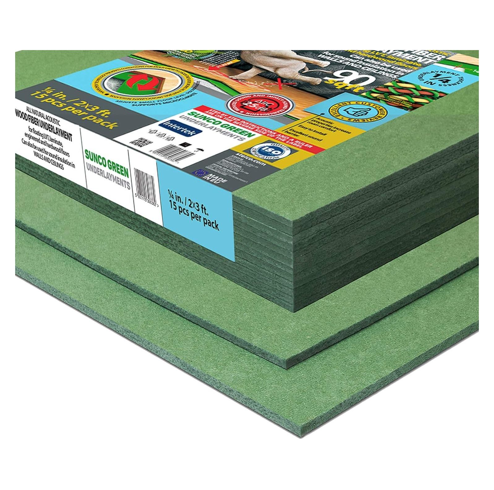 CintBllTer Wood Fiber Flooring Underlayment for Laminate Vinyl LVT LVP Hardwood Floor 6 mm 1/4