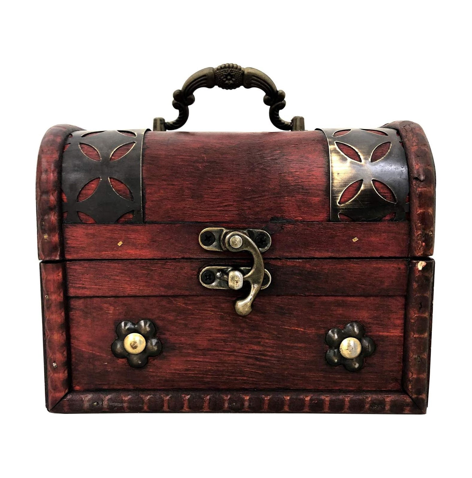 CintBllTer Wooden Vintage Pirate Treasure Chest with Rustic, Rugged and ...