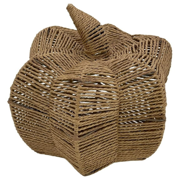 CintBllTer Woven Paper Rope Brown Pumpkin Home Decor 10.6" Thanksgiving Fall Autumn Harvest Decor Cornucopia Festival