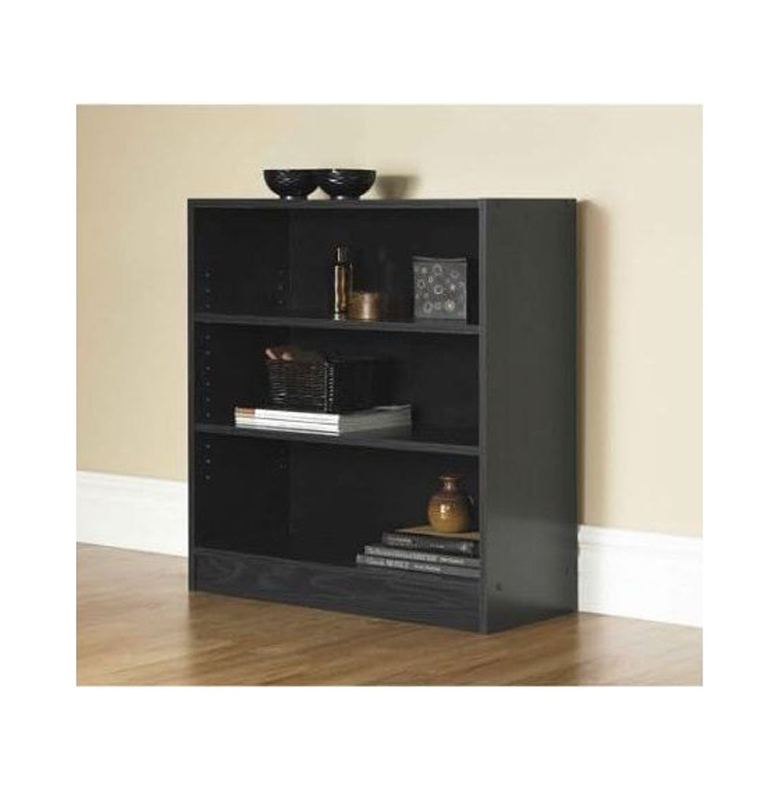 CintBllTer s Wide 3Shelf Bookcase, Black