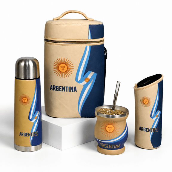 Cinta Argentina con Sol Stainless Steel Yerba Mate Drinkware Set with 750ml Vacuum Bottle