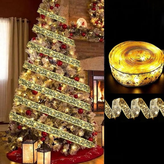 Cinta luces LED in Navidad, 16.5 pies, 50 units, decoration LED, cinnabar brilliants para rbol de Navidad, lazo de encaje DIY con pilas (luz calida)