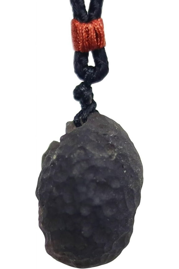 Cintamani Columbianites Crystal Necklace,Raw Solitaire Tektites Meteorite Stone Certified Healing Crystal Pendant,Irregular Shape