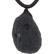 Cintamani Stone Columbia Arizona Saffordite Meteorite Necklace,Raw Obsidian Meteorite Tektite,Brown