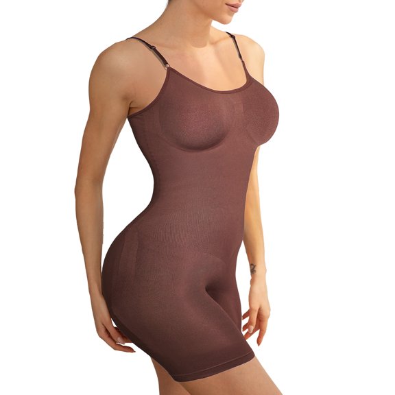 Cinvik Bodysuits Shorts Compression Women Control Shaper Crew Neck Spaghetti Strap 1PCS Polyamide 1XL