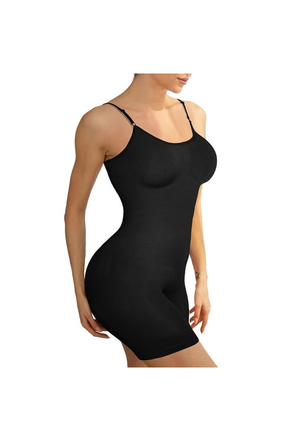 Bodysuit Short Shapewear Women Thigh Slimmer Round Neck Spaghetti Strap 1PCS Polyamide 1XL
