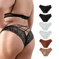 thumbnail image 1 of Cinvik Womens Sexy Lace Underwear Cross Strap Bikini with Cute Bow-Knot Panties, Seamless Lace Undies Size L, 1 of 6