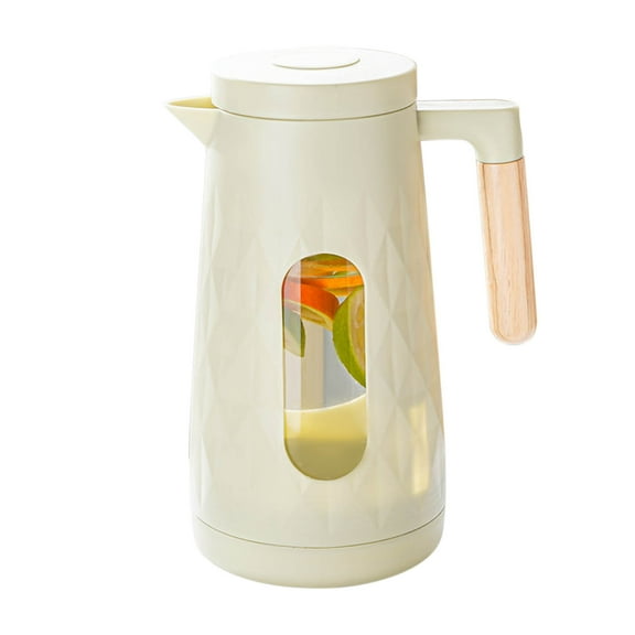 Cinvoph 1.6L Glass Pitcher with Lid and Handle Summer Drink Bucket for Hot & Cold Beverages Wide Mouth, Fridge Safe for Iced Tea, Coffee, Juice, Green