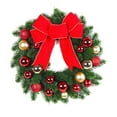 thumbnail image 1 of Cinvoph 11.8" Christmas Artificial Bow Wreath, Exquisite Wreath with Xmas Balls, Bow, Pinecone and Berries for Front Door Wall Windows Xmas Ornament, B, 1 of 6