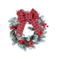 thumbnail image 1 of Cinvoph 11.8" Christmas Artificial Bow Wreath, Exquisite Wreath with Xmas Balls, Bow, Pinecone and Berries for Front Door Wall Windows Xmas Ornament, A, 1 of 4