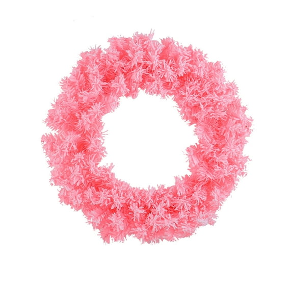 Cinvoph 12" Artificial Christmas Blossoms Wreaths for Front Door Exquisite Wreath for Wedding Home Centerpiece Window Indoor Outdoor Christmas Decorations, Pink