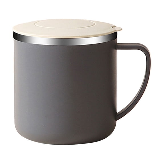 Cinvoph 12oz Insulated Coffee Mug with Handle Stainless Steel Water Mug Sealed Leak-Proof Office Tea Cup with Lid for Men Women, Gray