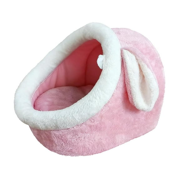 Cinvoph 14"x12" Cat Beds Indoor Cat Cave House Tent for Kittens Small Pets Foldable Non-Slip with Removable Washable Mat for Small Medium Pet, A#Pink