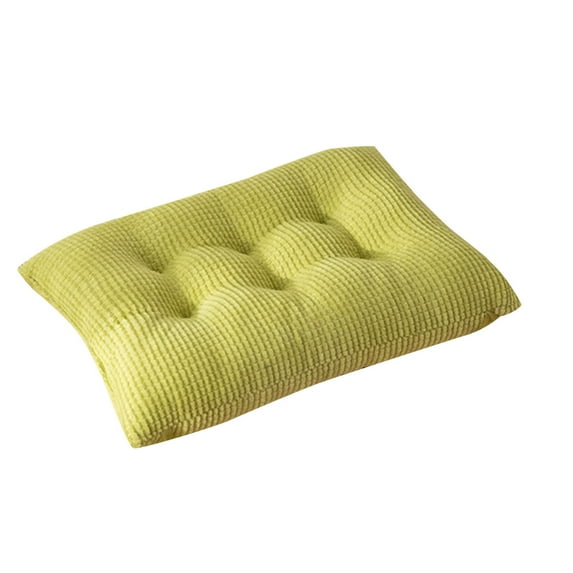 Cinvoph 14"x9.5" Thickened Solid Color Chair Cushions for Dining Chairs Corduroy Seat Cushion with Ties, Soft Textured Washable Seat Pad, Cozy for Kitchen Home Office Use, Green