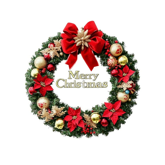 Cinvoph 15" Christmas Wreaths Window Cling Decals Exquisite Pine Needle Wreath Sticker with Xmas Style Decor for Fireplace, Mantle, Wall, Windows Indoor Outdoor Decor