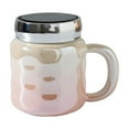 thumbnail image 1 of Cinvoph 15oz Candy Pearl Ceramic Cup Elegant Coffee & Water Mug with Handle, Double Wall Insulated High-End Tableware for Home Office, Ideal Gift for Friends Family Pink, 1 of 6
