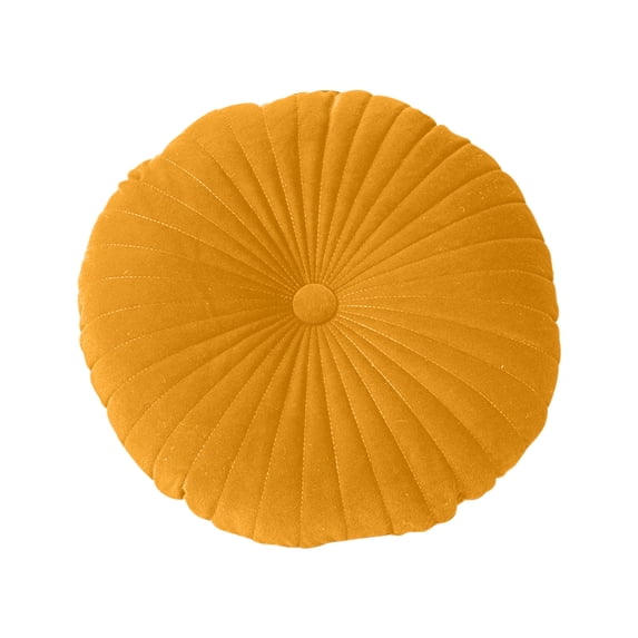 Cinvoph 16" Solid Throw Pillow Soft Decorative Round Pumpkin Bedside Cushion Back Support for Bedroom Sofa Comfortable Washable Breathable Home Decor, Yellow