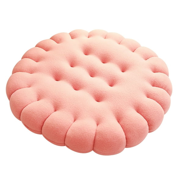 Cinvoph 16" Thickened Round Chair Cushion Decorative Non-Slip Seat Cushion Soft Textured Seat Pad for Balcony Bedroom, Durable Comfortable Cushion for Indoor Outdoor Use, Pink