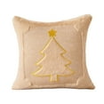 thumbnail image 1 of Cinvoph 18"x18" Christmas Pillow Covers Xmas Decorations, Velvet Christmas Tree Throw Cushion Cases Winter New Year Decor for Sofa Bed Living Room Decor, Beige, 1 of 6