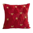 thumbnail image 1 of Cinvoph 18"x18" Christmas Plush Pillow Cover Xmas Tree Throw Pillow Cases for Winter Xmas New Year, Soft Cushion Covers for Couch Sofa Bed Home Party Decoration Red, 1 of 6