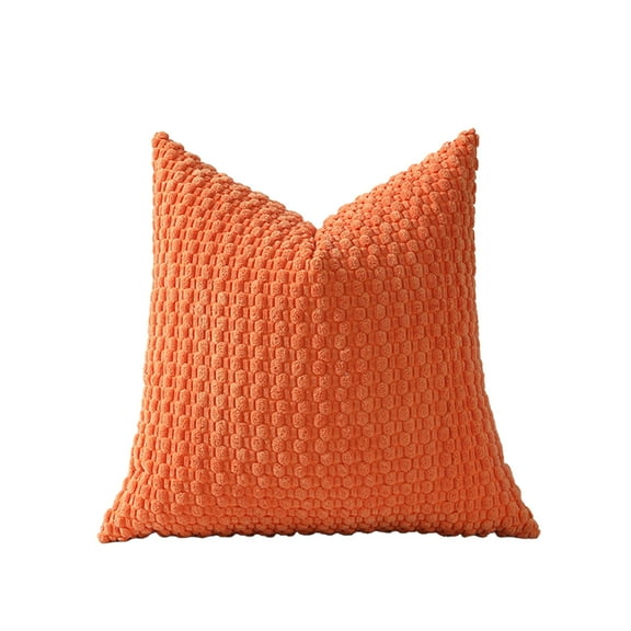 Cinvoph 18"x18" Corduroy Throw Pillow Covers Decorative Soild Cushion Cases, Soft Pillow Covers for Couch Sofa Bed Chair Living Room Bedroom, Modern Home Decor for All Seasons Orange