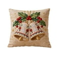thumbnail image 1 of Cinvoph 18"x18" Embroidered Christmas Throw Pillow Covers Linen Festive Xmas New Year Decorative Pillow Cases for Couch Sofa Bed Chair Living Room Party, Winter Home Decoration, 1 of 6