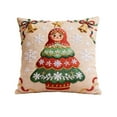 thumbnail image 1 of Cinvoph 18"x18" Embroidered Christmas Throw Pillow Covers Linen Festive Xmas New Year Decorative Pillow Cases for Couch Sofa Bed Chair Living Room Party, Winter Home Decoration, 1 of 6