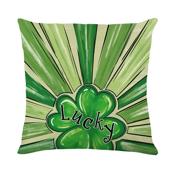 Cinvoph 18"x18" St Patricks Day Throw Pillow Covers Rustic Backrest Pillowcase Decorative Shamrock Pillow Case for Living Room Sofa Holiday Display Decor