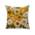 thumbnail image 1 of Cinvoph 18"x18" Sunflower Throw Pillow Cover Decorative Rustic Embroidered Pillow Cover Soft Breathable Fabric Hidden Zipper for Living Room Bedroom Decor, 1 of 6