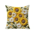 thumbnail image 1 of Cinvoph 18"x18" Sunflower Throw Pillow Cover Decorative Rustic Embroidered Pillow Cover Soft Breathable Fabric Hidden Zipper for Living Room Bedroom Decor, 1 of 6