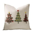 thumbnail image 1 of Cinvoph 18"x18" Velvet Christmas Pillow Covers Throw Pillows Xmas tree Embroidery Cushion Covers for Sofa Couch Winter Xmas New Year Decor, White, 1 of 8