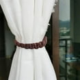 thumbnail image 1 of Cinvoph 1pcs Curtain Tiebacks Handwoven Rope Holdbacks Twisted Fabric Curtain Clips Window Accents 9.5"x1" Coffee, 1 of 7
