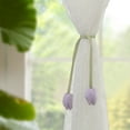thumbnail image 1 of Cinvoph 1pcs Tulips Adjustable Curtain Tiebacks Decorative Modern Curtain Decor for Bedroom Living Room 16"x1" B#Purple, 1 of 6