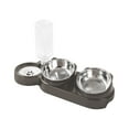 thumbnail image 1 of Cinvoph 2 In 1 Pet Bowl 2pcs Stainless Steel Food Dishes 1pcs Water Bowl Set for Cats Dogs Dual Feeding Drinking Bowl BPA Free Non Slip for Puppies Cats 3.5"H, dark gray, 1 of 6