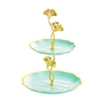 thumbnail image 1 of Cinvoph 2-Layered Fruit Snack Serving Tray Exquisite Household Serving Plates for Coffee Table Living Room, Candy, Snack & Party Display, Sturdy Plates, Green, 1 of 6