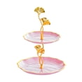 thumbnail image 1 of Cinvoph 2-Layered Fruit Snack Serving Tray Exquisite Household Serving Plates for Coffee Table Living Room, Candy, Snack & Party Display, Sturdy Plates, Pink, 1 of 6