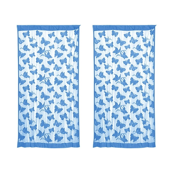Cinvoph 2 Panels Curtain Decorative Butterfly Thread Partition Door Curtain Stylish Decor for Kitchen Bedroom Dining Room Party Background 79"x39" Sky Blue