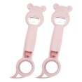 thumbnail image 1 of Cinvoph 2 Pcs Cute Can Opener Manual, 4-in-1 Multi-Function Plastic Bottle Opener, Portable Cap Remover Tool for Home Kitchen Restaurant, Pink, 1 of 5