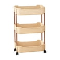 thumbnail image 1 of Cinvoph 2 Tier Rolling Storage Cart with Wheels Multifunctional for Home Kitchen Bathroom Office Space Saving Storage Organize Home Basic Rack, 1 of 6