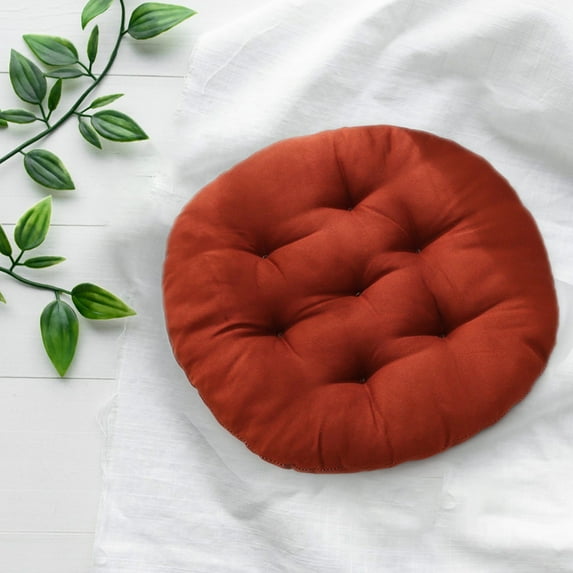 Cinvoph 20" Round Velvet Floor Cushion Tufted Decorative Seat Cushion, Soft Plush Cushion for Living Room Chair Couch Sofa, Cute Fall Home Decor Accent, brown